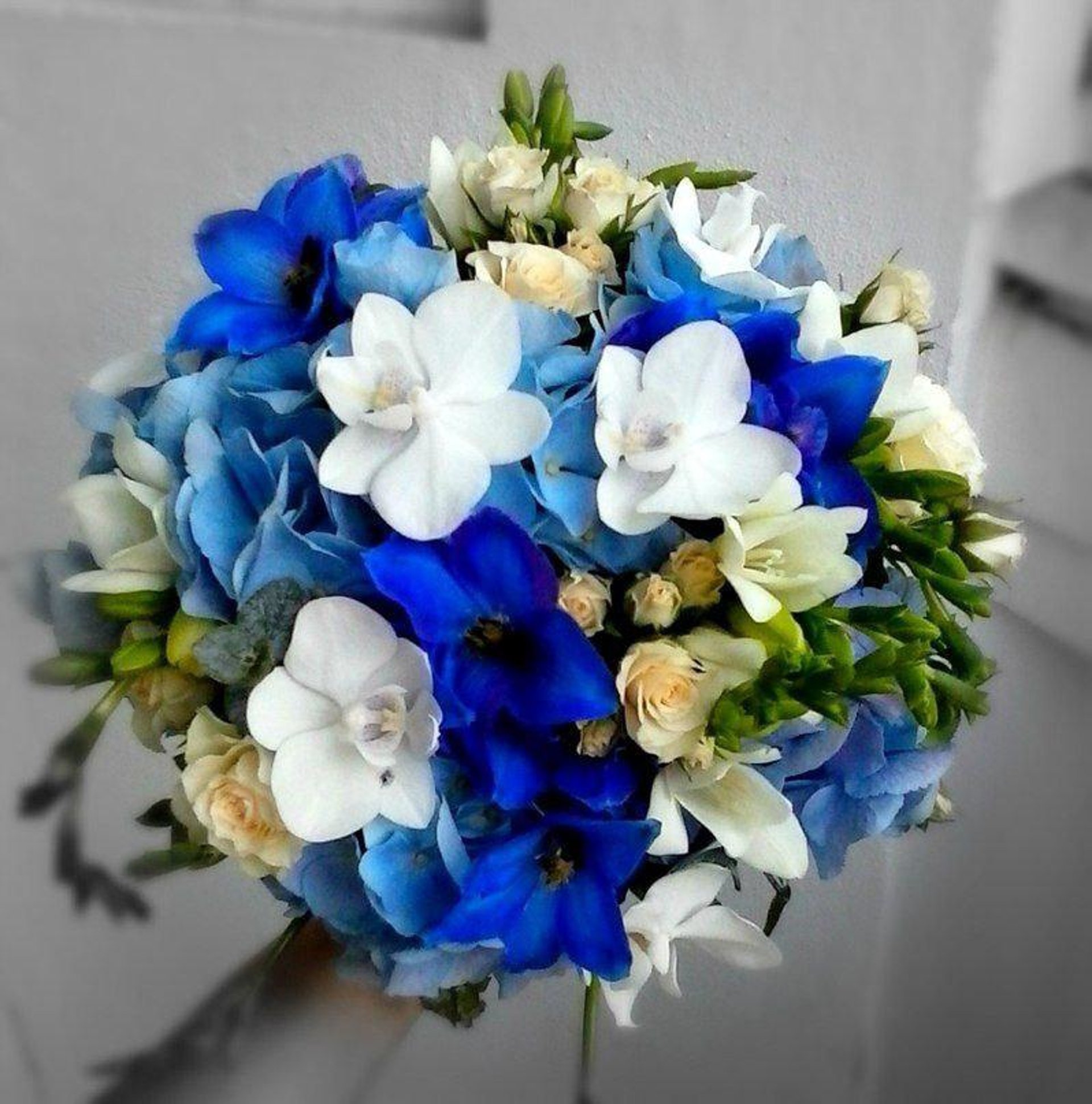 Букет в синем цвете. Букет невесты "синяя Орхидея". Голубая фрезия букет невесты. Фрезия с оксипеталум.