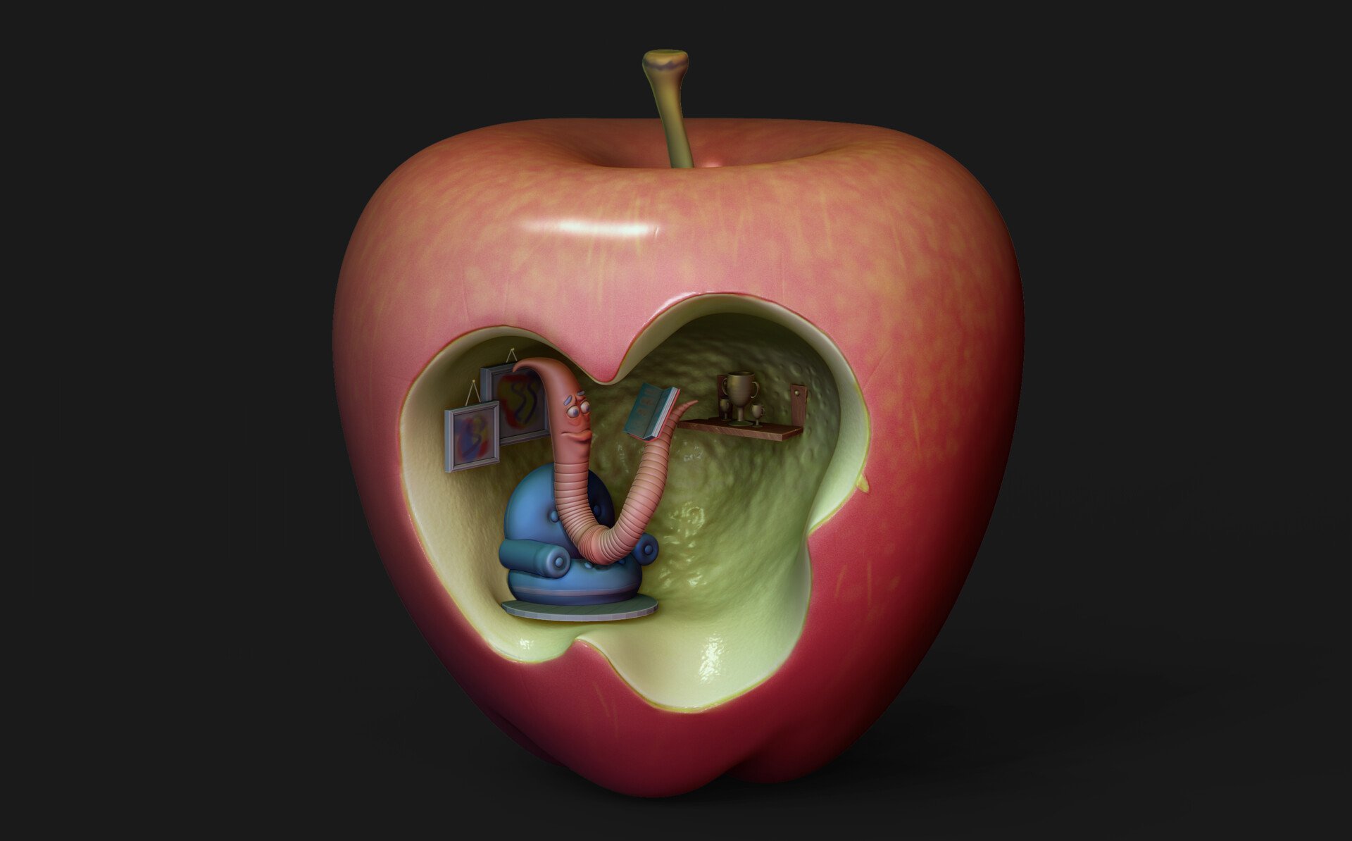 Жило было яблоко. Яблоко червивое АПЛ. Яблоко с червяком. Червь в яблоке.
