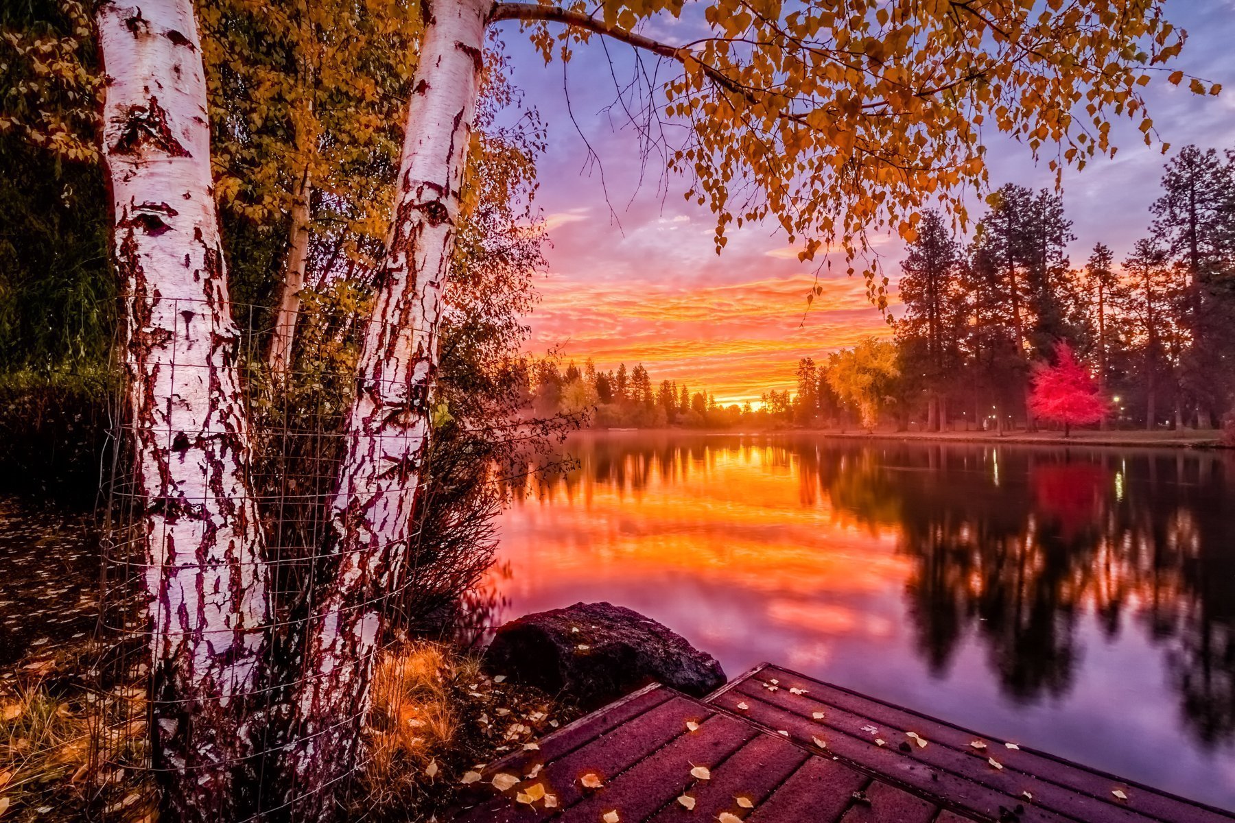 Осенним вечером случилось мне плыть. Даррелл Буш осенний закат. Закат на озере. Природа вечер. Осень озеро.