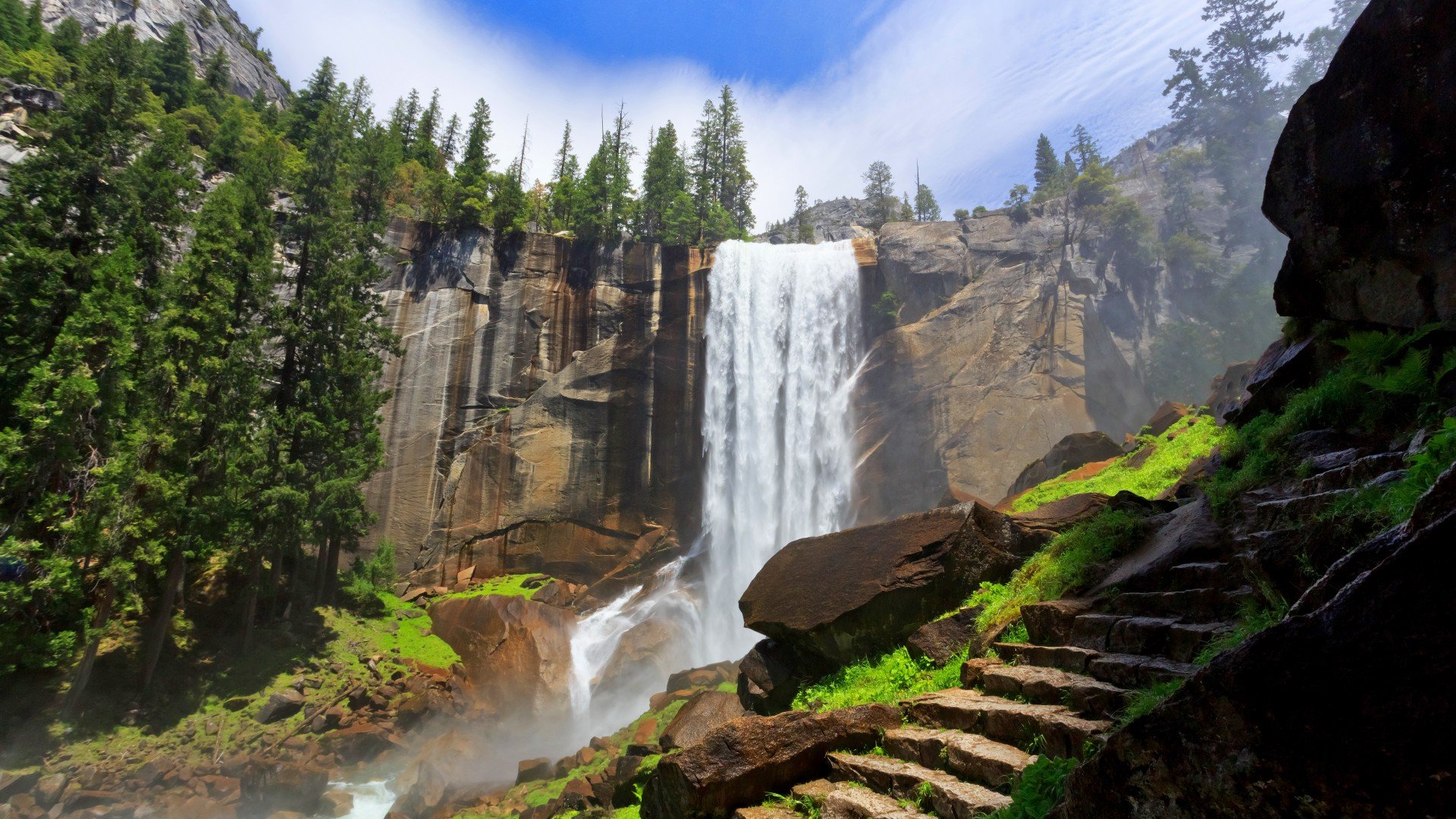 Самые крупные национальные парки. Йосемити парк водопад. Водопад Мосбрей, США. Водопад Вернал, Калифорния, США. Национальный парк Йосемити Калифорния США.